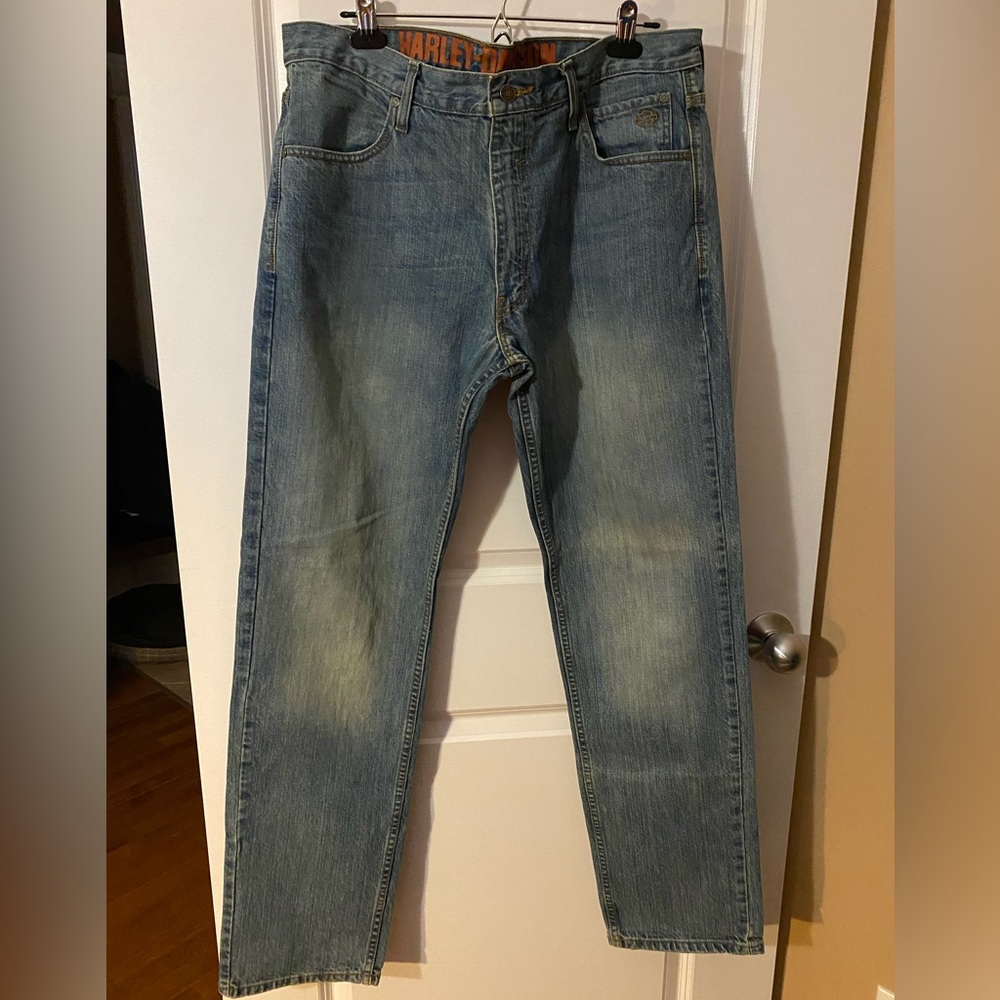 Harley Davidson Motorcycle Jeans Medium Blue Wash Size 36 X 34